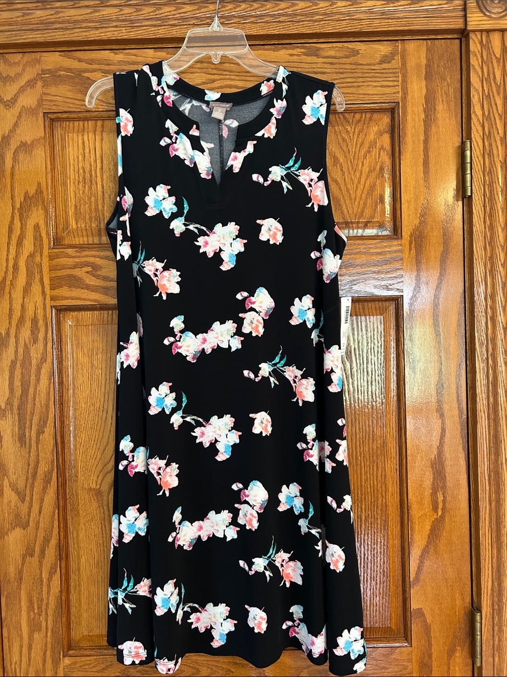 NWT Chico’s Sleeveless Black Floral A-Line Dress Size 2 (US 12/14)